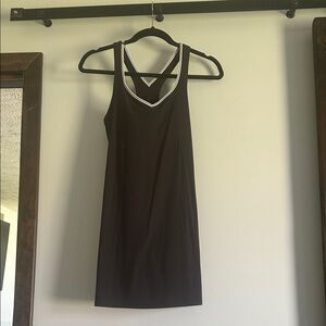 all in motion Black Dress With White Striped Trim